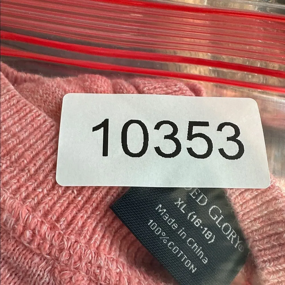EUC Faded Glory Women’s Orange Coral Long Sleeve Lightweight Sweater - Size XL